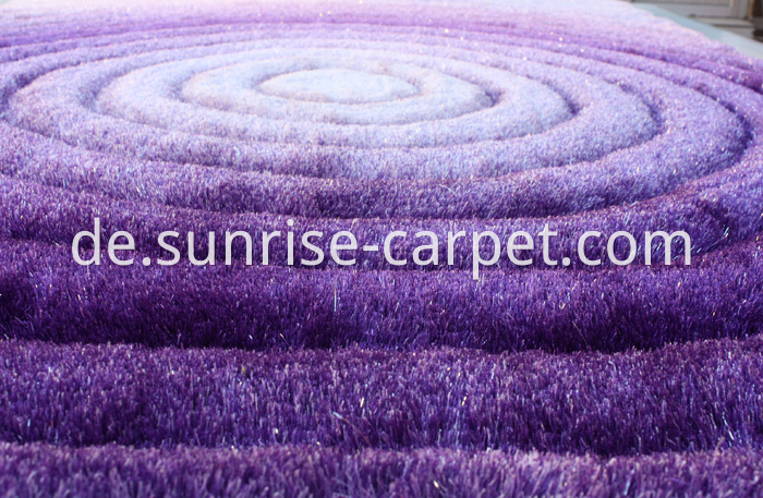 Polyester Shaggy 3D design in Purple Color